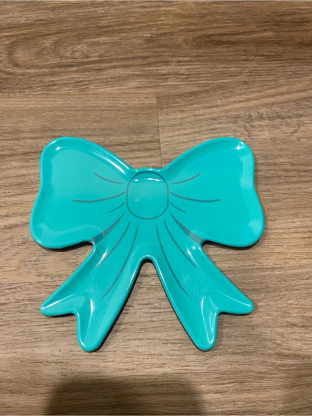 Teal Bow Shaped Decorative Tray
